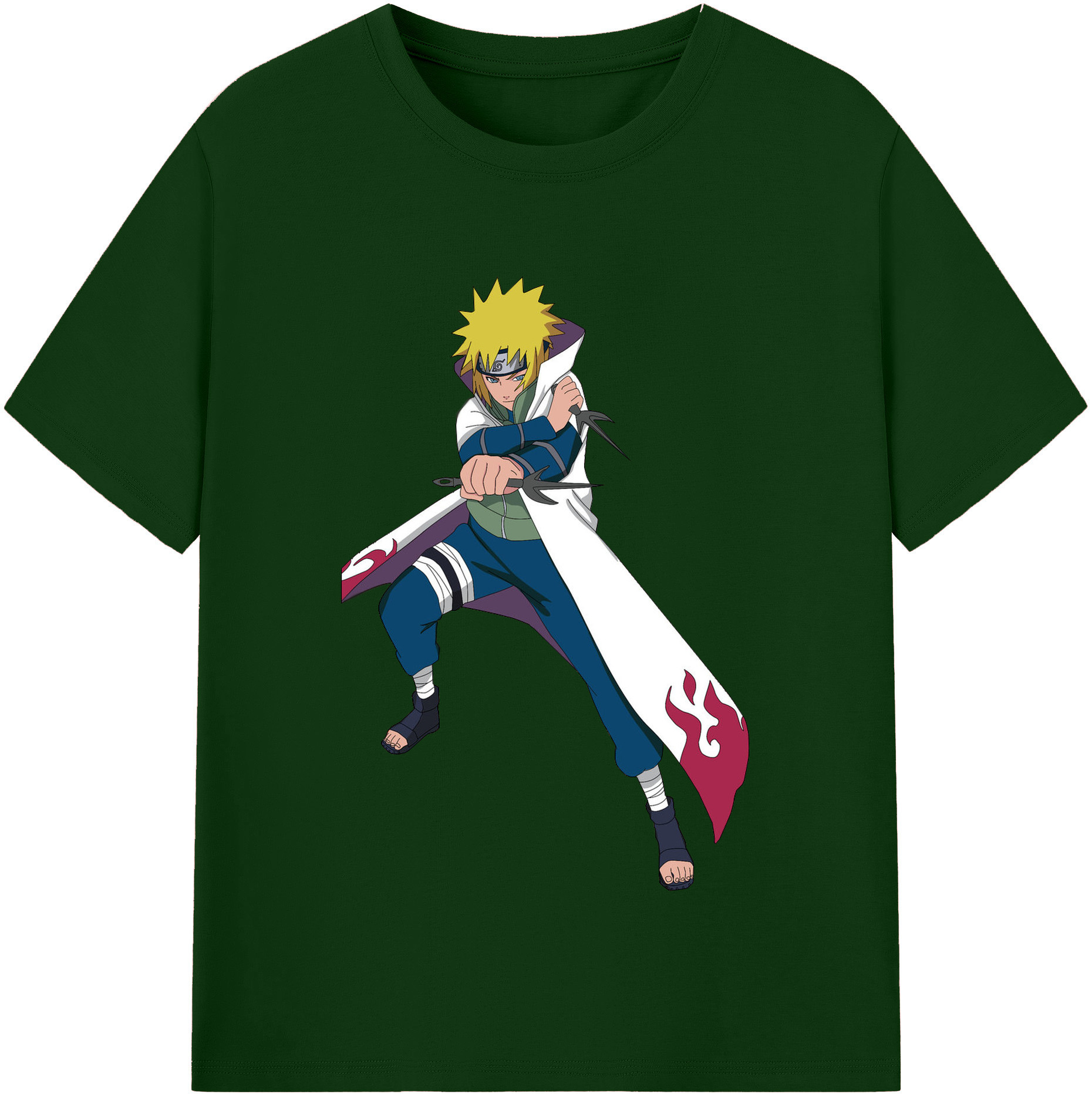 （画像用） NARUTO -ナルト- 波風 ミナト Namikaze Minato 綿100％半袖Tシャツ（フロントプリント）